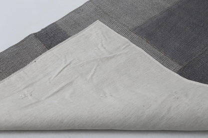 2x10 Vintage Hemp Runner Rug, Gray Turkish Patchwork Runner, Neutral Narrow Hallway Rug