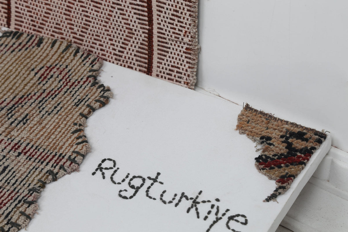 2x6 Vintage Turkish Flatweave Runner Rug, Brown Cream Geometric Kilim, Woven Hallway Entryway Rug