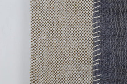 3x4 Vintage Turkish Tapestry Rug, Gray Abstract Hemp Wool Textile, Minimalist Woven Wall Art
