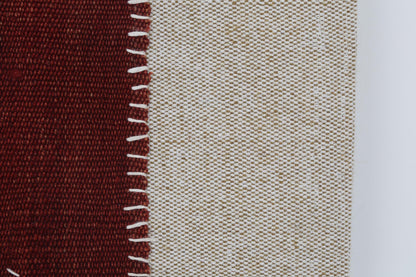 3x4 Vintage Turkish Wool Tapestry Rug, Hand Stitched Textile Wall Hanging, Minimalist Woven Wall Art
