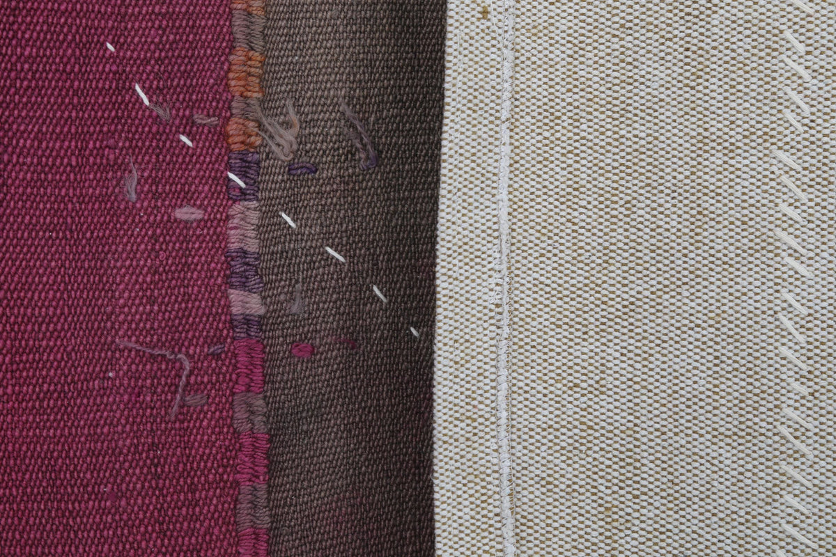 3x4 Vintage Turkish Wool Tapestry Rug, Hand Stitched Textile Wall Hanging, Minimalist Woven Wall Art
