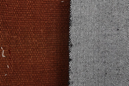 3x4 Vintage Turkish Tapestry Rug, Rust Brown Hemp Wool Wall Hanging, Minimalist Textile Wall Art