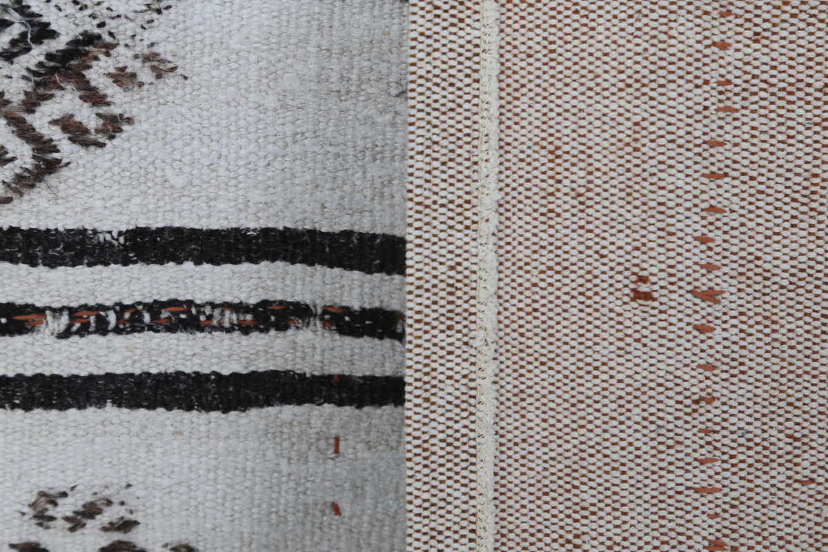3x4 Vintage Turkish Tapestry Rug, Black White Hemp Wool Wall Hanging, Geometric Striped Textile Wall Art