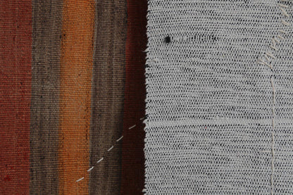 3x4 Vintage Turkish Tapestry Rug, Striped Wool Textile Wall Art, Rustic Woven Wall Hanging