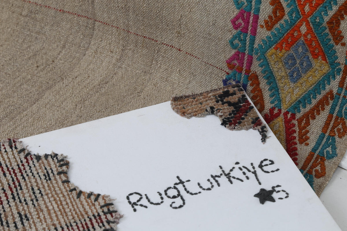 2x7 Vintage Turkish Kilim Rug, Handwoven Wool Runner Rug, Geometric Anatolian Kilim, Narrow Vintage Turkish Rug