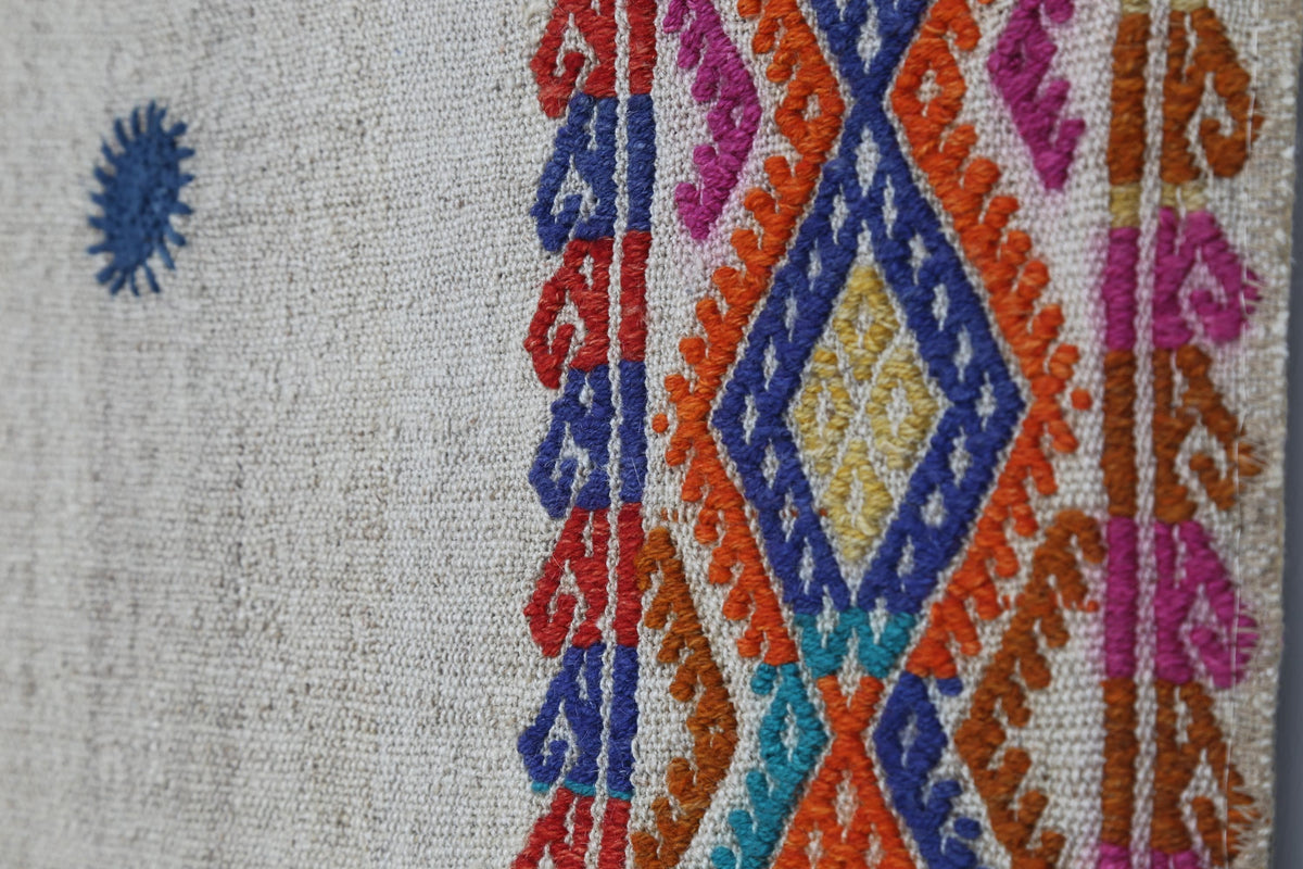 2x7 Vintage Turkish Kilim Rug, Handwoven Wool Runner Rug, Geometric Anatolian Kilim, Narrow Vintage Turkish Rug