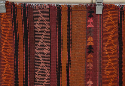 5x6 Vintage Turkish Kilim Rug, Striped Handwoven Wool Cotton Rug, Rustic Anatolian Flatweave Area Rug