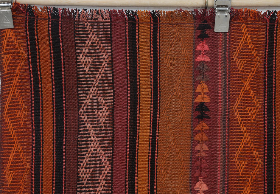 5x6 Vintage Turkish Kilim Rug, Striped Handwoven Wool Cotton Rug, Rustic Anatolian Flatweave Area Rug