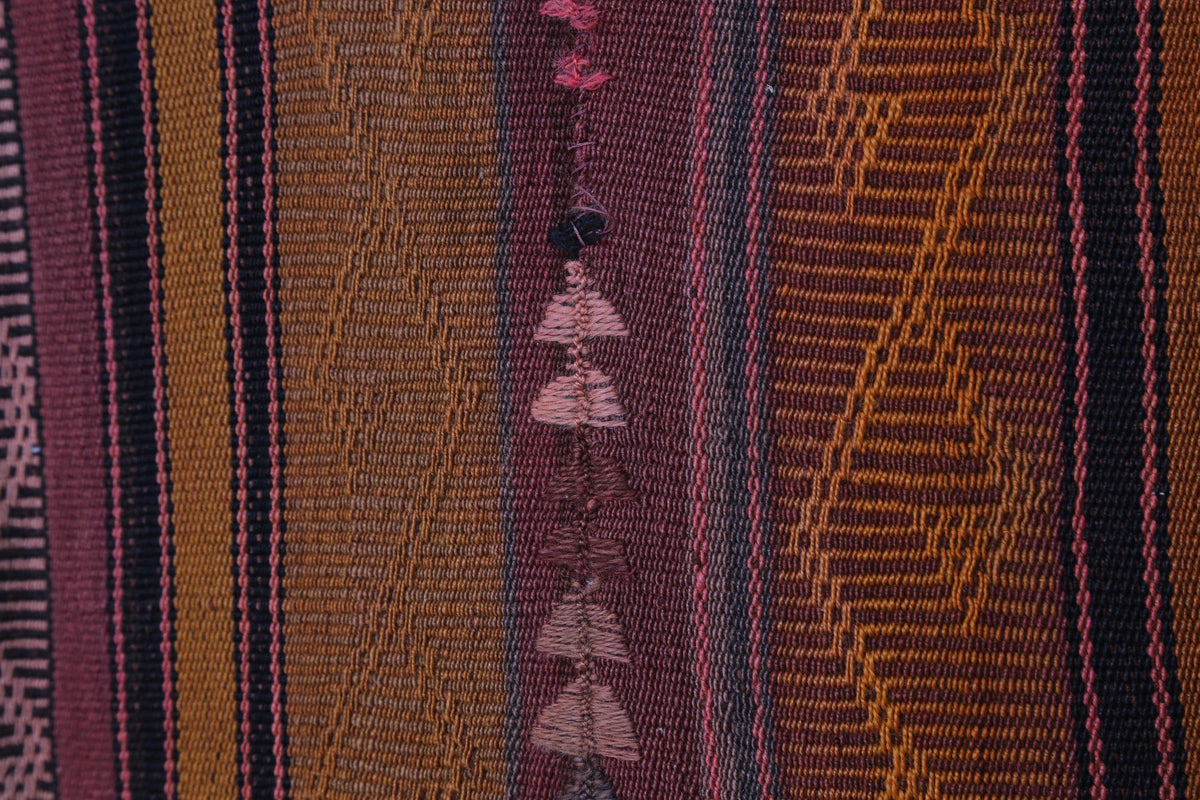 5x6 Vintage Turkish Kilim Rug, Striped Handwoven Wool Cotton Rug, Rustic Anatolian Flatweave Area Rug