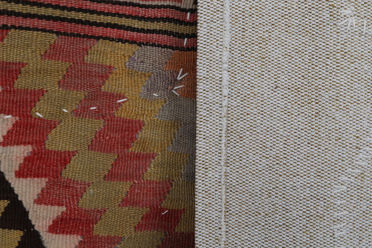 3x4 Vintage Turkish Tapestry Rug, Geometric Wool Kilim Wall Hanging, Woven Textile Wall Art