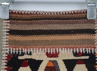 2x3 Vintage Turkish Patchwork Tapestry Rug, Handwoven Kilim Textile Wall Hanging, Geometric Woven Wall Art