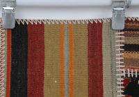 2x3 Vintage Turkish Patchwork Tapestry Rug, Handwoven Kilim Textile Wall Hanging, Geometric Woven Wall Art