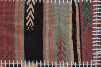 2x3 Vintage Turkish Patchwork Tapestry Rug, Handwoven Kilim Textile Wall Hanging, Geometric Woven Wall Art