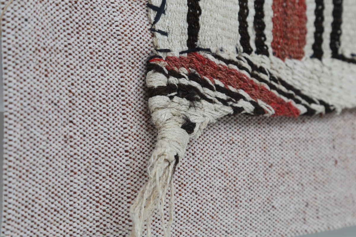 3x4 Vintage Turkish Tapestry Rug, Hemp Wool Kilim Wall Hanging, Handwoven Textile Wall Art