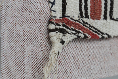 3x4 Vintage Turkish Tapestry Rug, Hemp Wool Kilim Wall Hanging, Handwoven Textile Wall Art