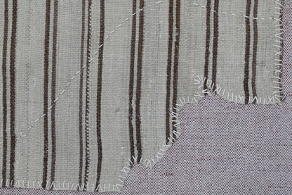 3x4 Vintage Turkish Tapestry Rug, Striped Wool Textile Wall Hanging, Neutral Woven Wall Art