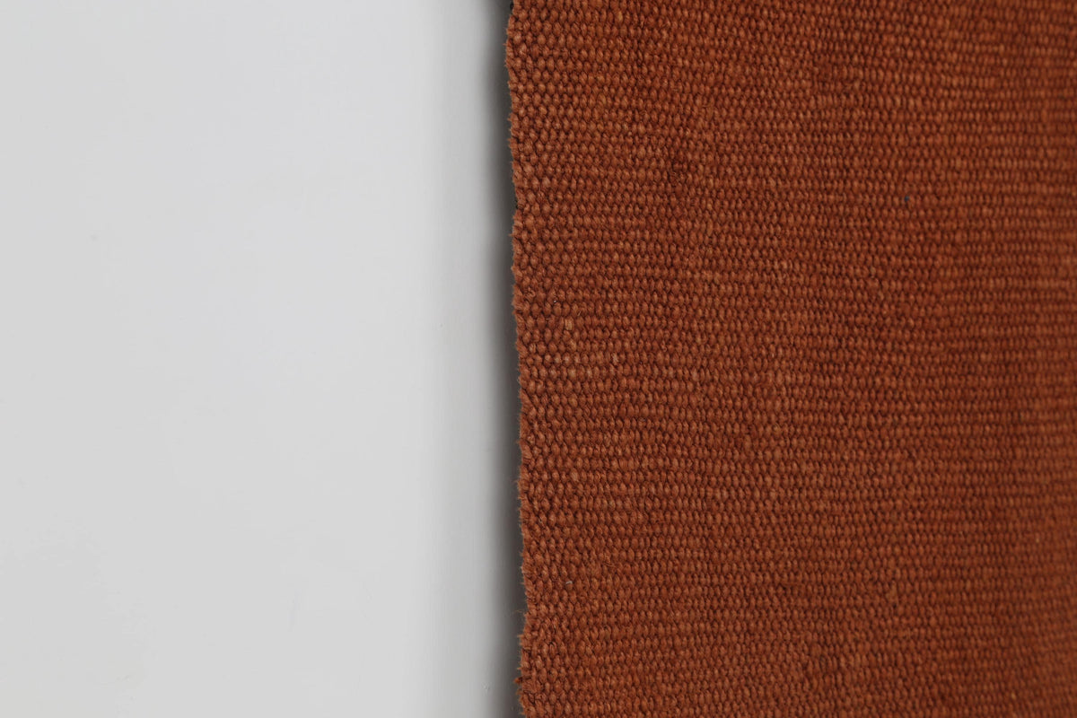 4x6 Vintage Turkish Hemp Tapestry Rug, Rust Woven Textile Wall Hanging, Minimalist Fiber Wall Art