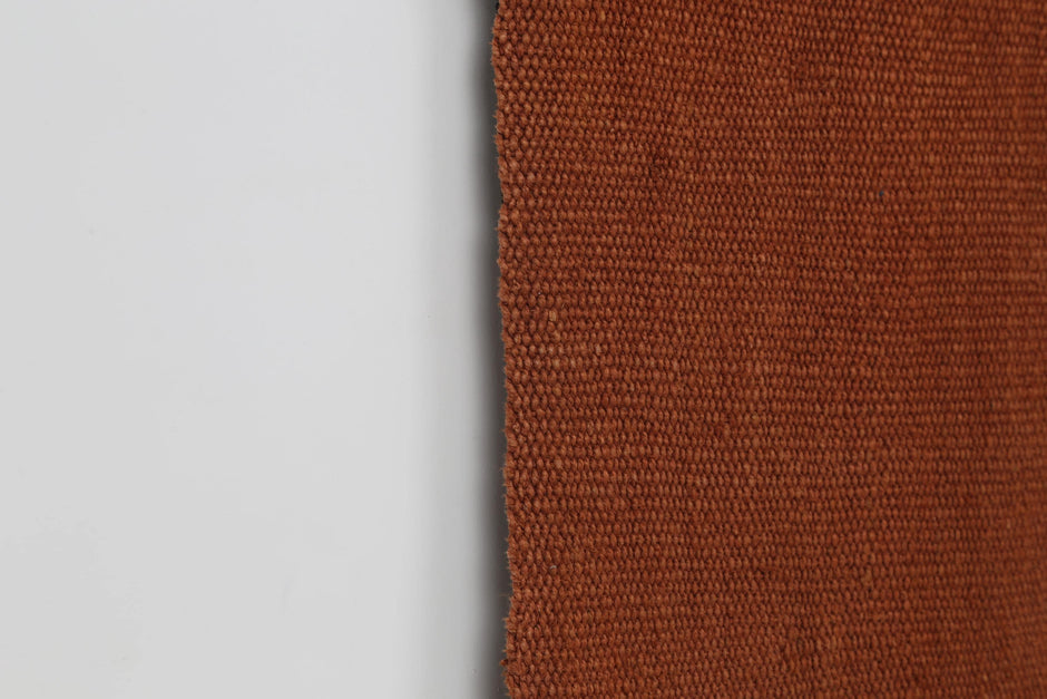 4x6 Vintage Turkish Hemp Tapestry Rug, Rust Woven Textile Wall Hanging, Minimalist Fiber Wall Art