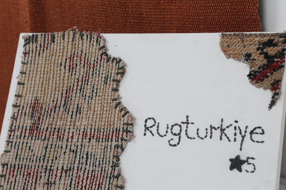 4x6 Vintage Turkish Hemp Tapestry Rug, Rust Woven Textile Wall Hanging, Minimalist Fiber Wall Art