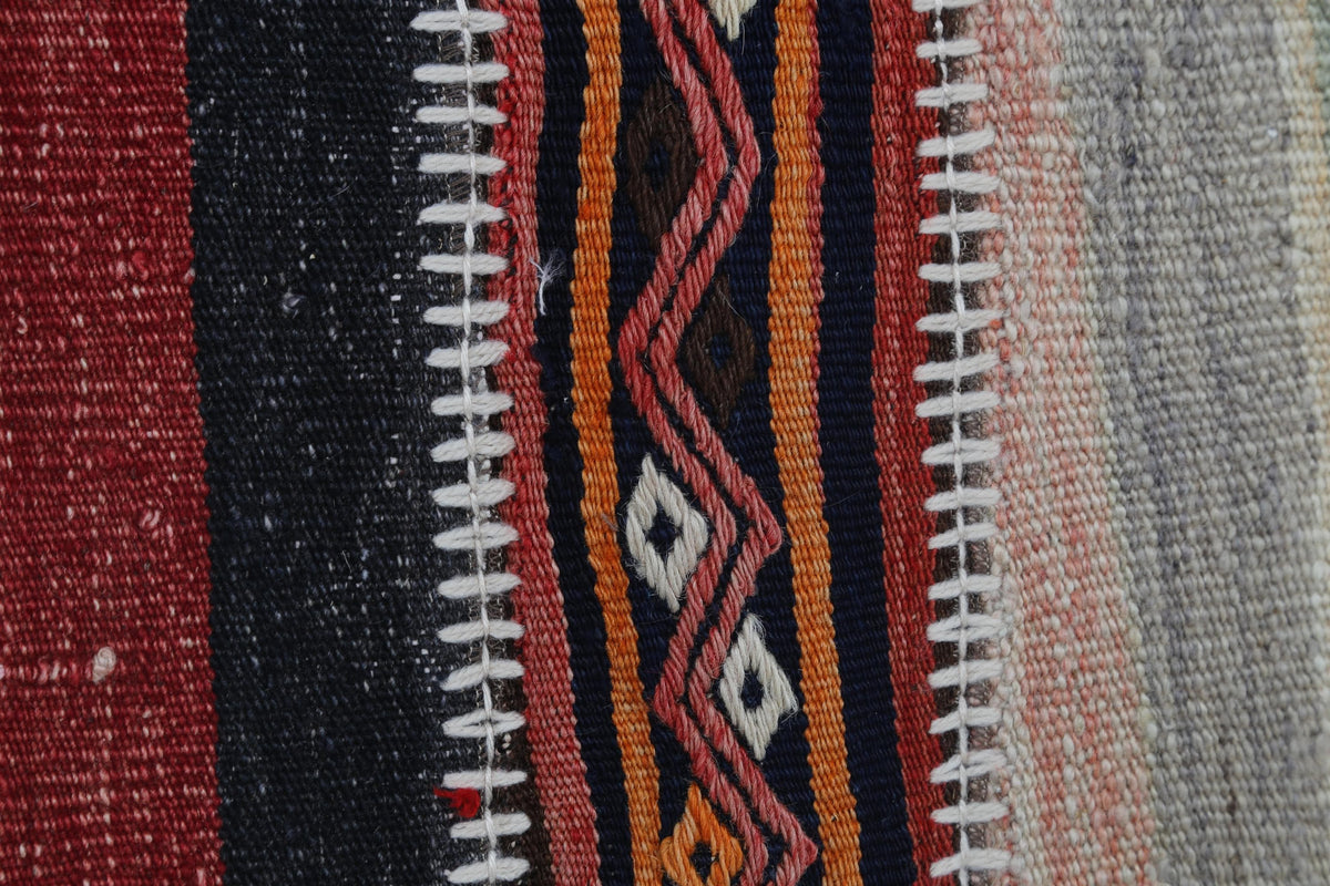 3x5 Vintage Turkish Tapestry Rug, Patchwork Kilim Wall Hanging, Handwoven Wool Textile Wall Art
