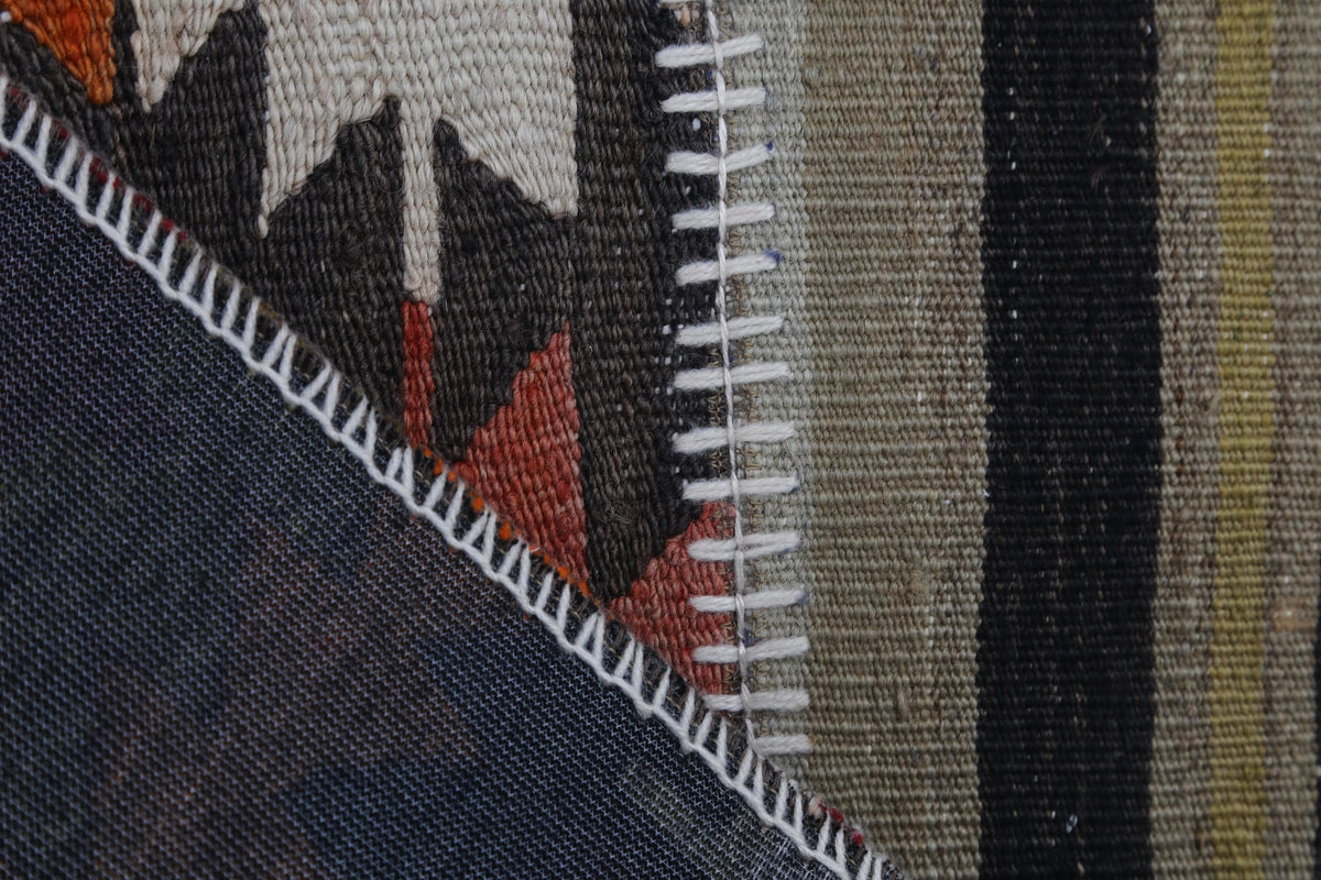 3x5 Vintage Turkish Tapestry Rug, Patchwork Kilim Wall Hanging, Handwoven Wool Textile Wall Art