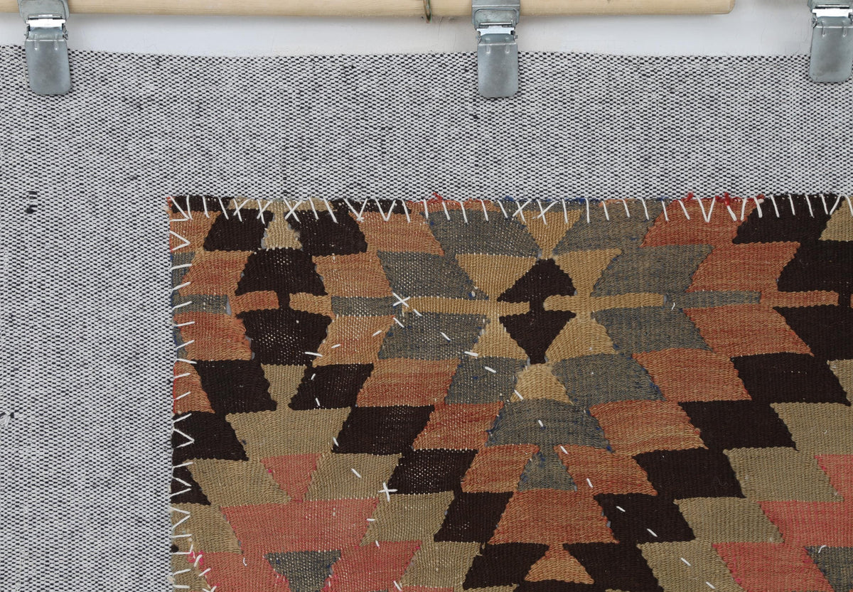 3x4 Vintage Turkish Tapestry Rug, Textile Wall Hanging, Kilim Wall Art