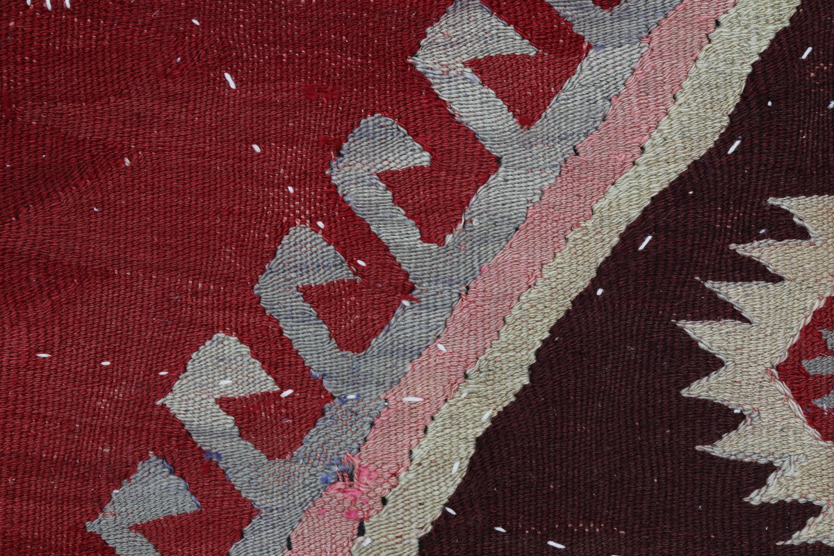 3x4 Vintage Turkish Wool Tapestry Rug, Kilim Textile Wall Hanging, Geometric Fiber Wall Art
