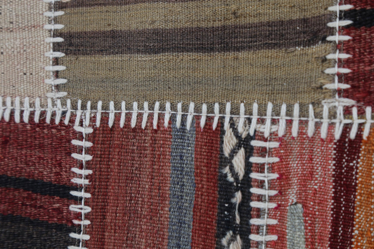 2x3 Vintage Turkish Tapestry Rug, Wool Patchwork Kilim Wall Hanging, Woven Textile Wall Art