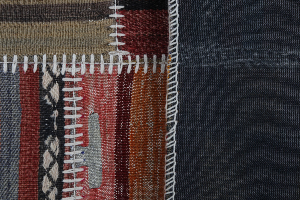 2x3 Vintage Turkish Tapestry Rug, Wool Patchwork Kilim Wall Hanging, Woven Textile Wall Art