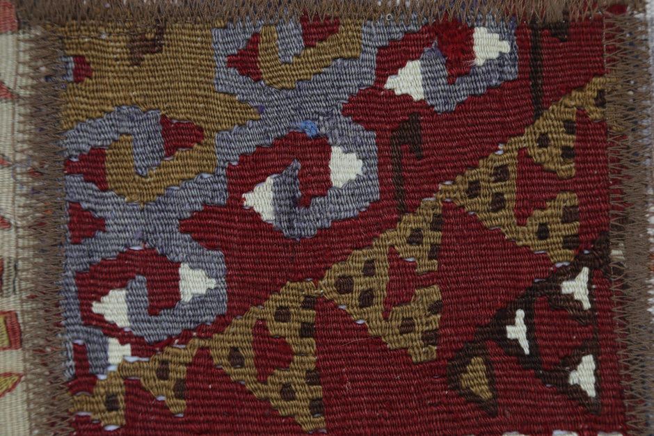 2x3 Vintage Turkish Tapestry Rug, Wool Patchwork Kilim Wall Hanging, Woven Textile Wall Art