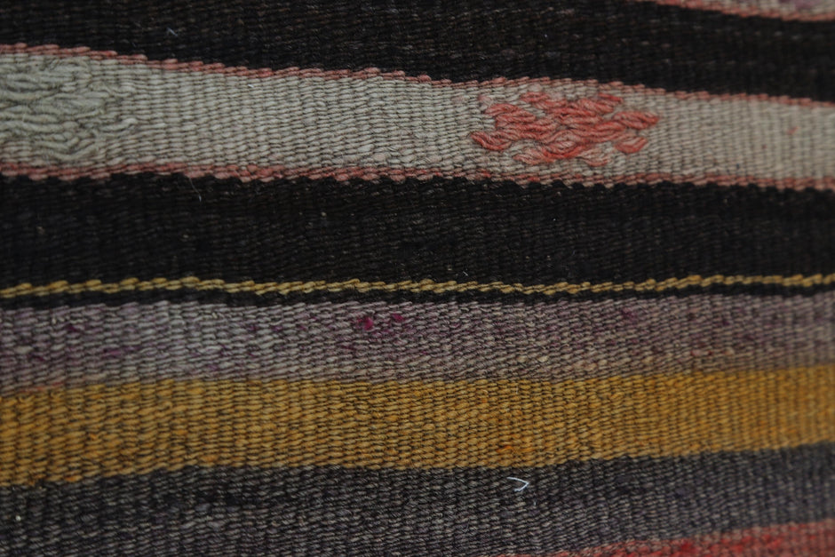 2x3 Vintage Turkish Tapestry Rug, Wool Patchwork Kilim Wall Hanging, Striped Geometric Textile Art