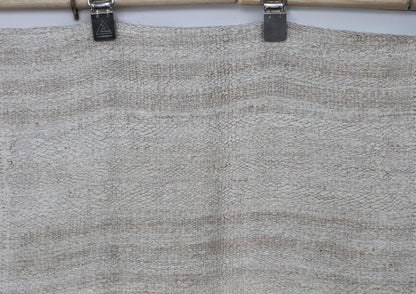 6x10 Vintage Turkish Hemp Rug, Beige Black Patchwork Kilim, Large Handwoven Striped Area Rug
