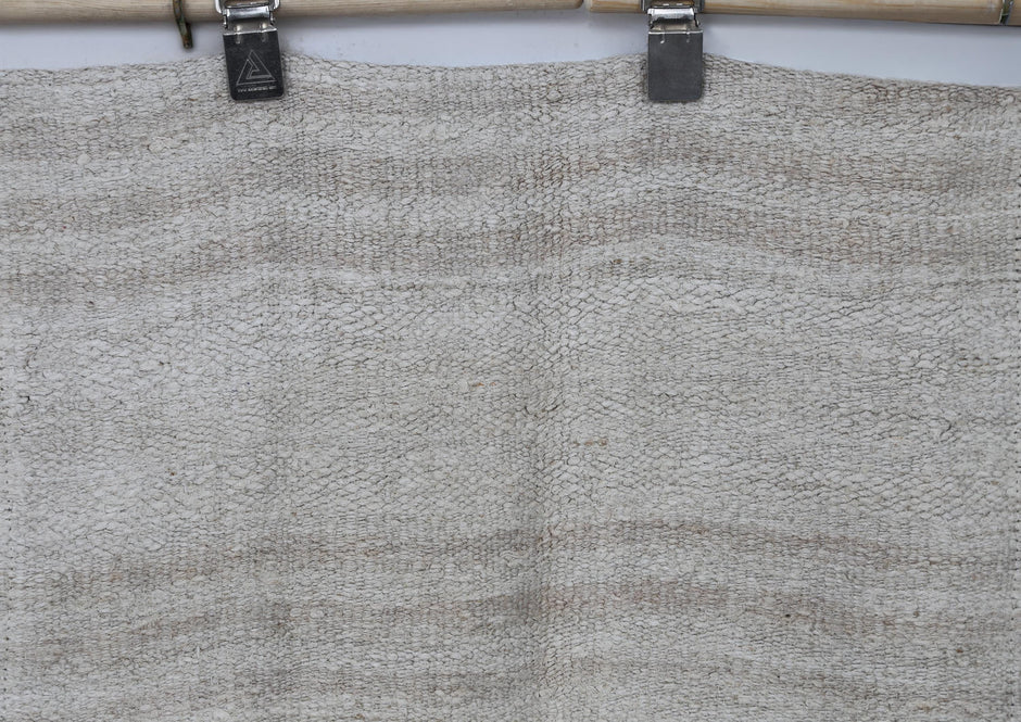 6x10 Vintage Turkish Hemp Rug, Beige Black Patchwork Kilim, Large Handwoven Striped Area Rug