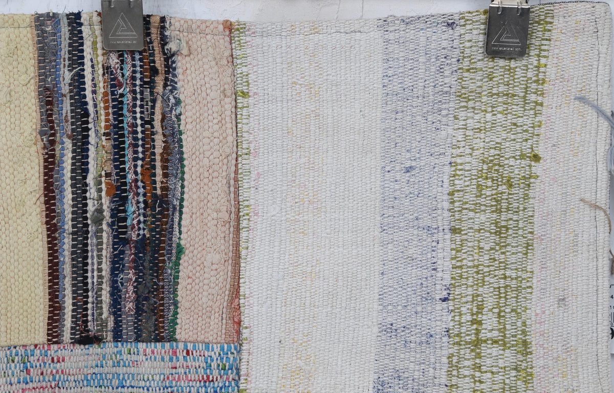 3x10 Vintage Turkish Patchwork Kilim Rug, Beige Cotton Wool Runner, Long Handwoven Hallway Rug