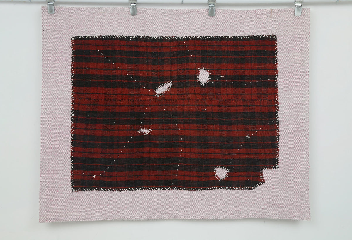 3x4 Vintage Turkish Wool Tapestry Rug, Hand Stitched Textile Wall Hanging, Woven Fiber Wall Art