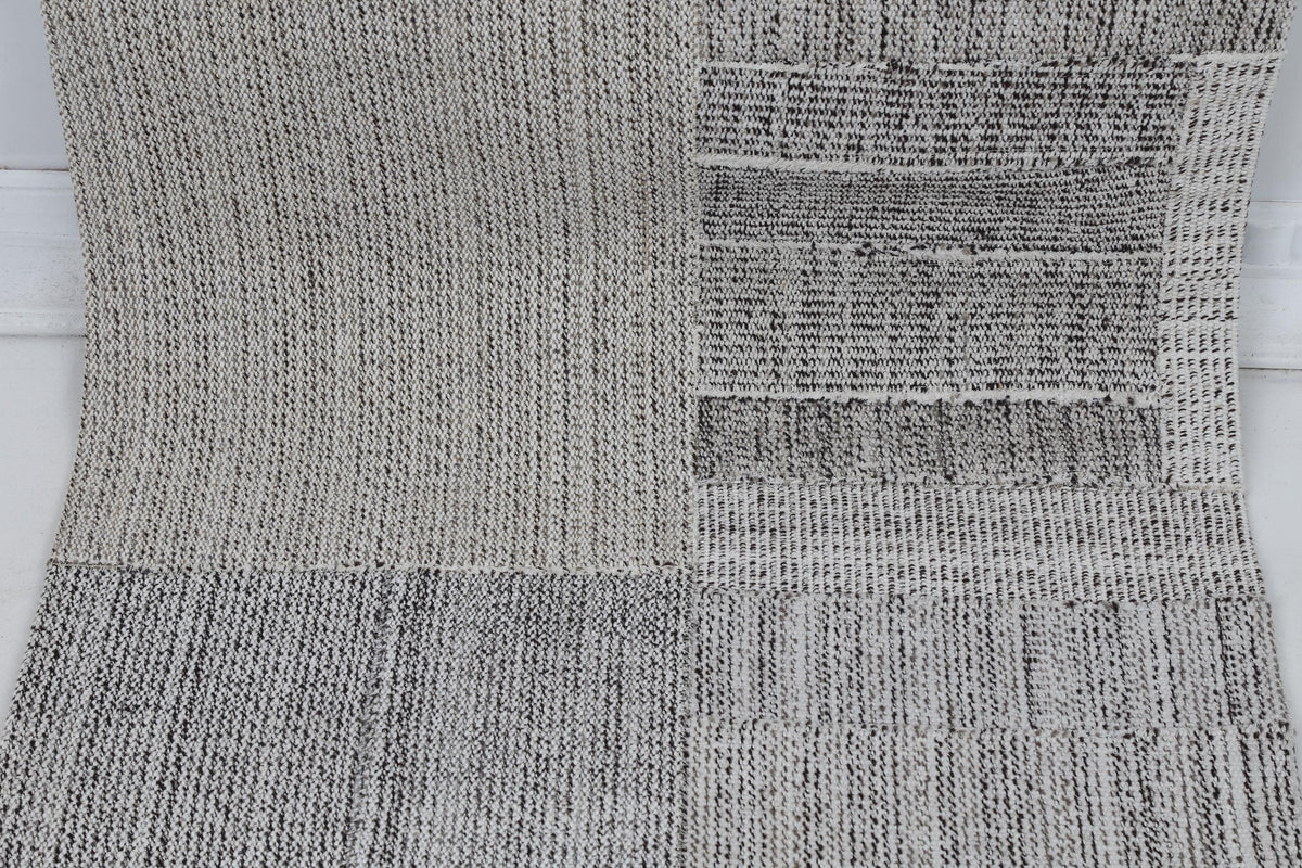 3x8 Vintage Turkish Flatweave Rug, Wool Patchwork Runner Rug, Handwoven Kilim Runner, Rustic Hallway Rug