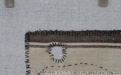 3x4 Vintage Turkish Tapestry Rug, Wool Textile Wall Hanging, Handmade Woven Wall Art