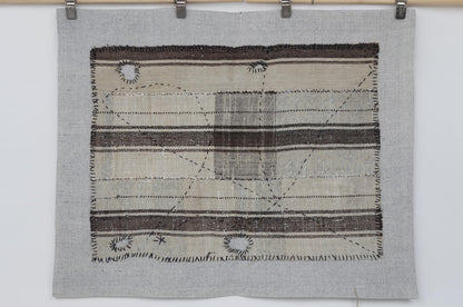 3x4 Vintage Turkish Tapestry Rug, Wool Textile Wall Hanging, Handmade Woven Wall Art