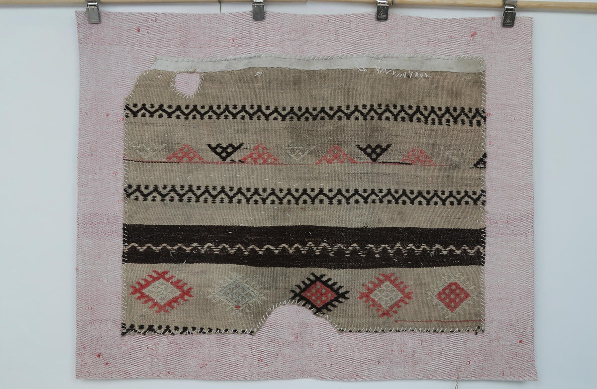 3x4 Vintage Turkish Tapestry Rug, Wool Textile Wall Hanging, Handwoven Fiber Wall Art