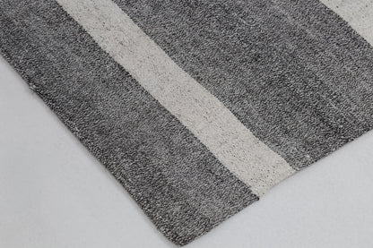 2x8 Vintage Turkish Flatweave Runner Rug, Hemp Striped Kilim, Handwoven Long Narrow Rug, Rustic Hallway Floor Rug