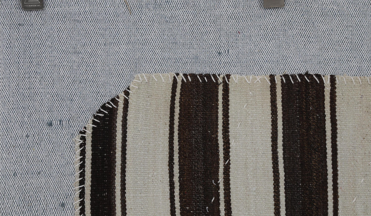 3x4 Vintage Turkish Tapestry Rug, Beige Brown Wool Wall Hanging, Handwoven Textile Wall Art