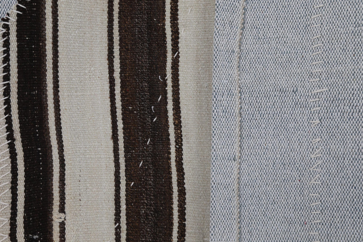 3x4 Vintage Turkish Tapestry Rug, Beige Brown Wool Wall Hanging, Handwoven Textile Wall Art