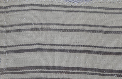 3x4 Vintage Turkish Tapestry Rug, Beige Brown Wool Wall Hanging, Striped Textile Wall Art