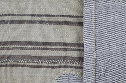3x4 Vintage Turkish Tapestry Rug, Beige Brown Wool Wall Hanging, Striped Textile Wall Art