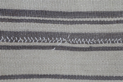 3x4 Vintage Turkish Tapestry Rug, Beige Brown Wool Wall Hanging, Striped Textile Wall Art