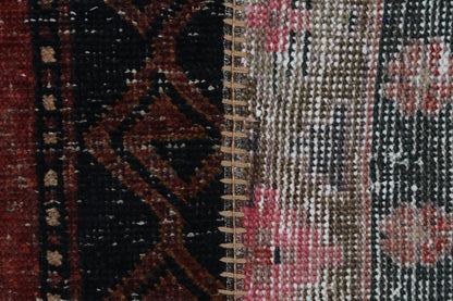 2x9 Vintage Turkish Patchwork Runner Rug, Wool Cotton Kilim Runner, Handcrafted Long Narrow Rug, Rustic Hallway Rug