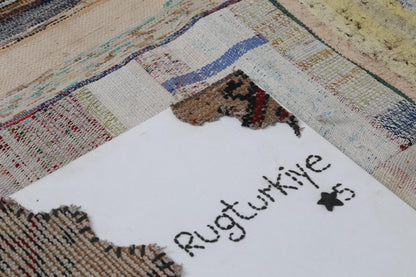 3x10 Vintage Turkish Kilim Runner Rug, Caput Patchwork Kilim, Wool Long Narrow Runner, Handwoven Hallway Rug