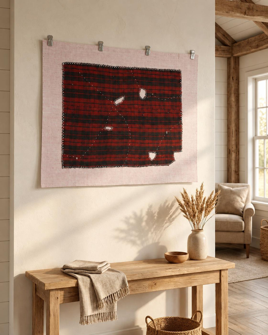 3x4 Vintage Turkish Wool Tapestry Rug, Hand Stitched Textile Wall Hanging, Woven Fiber Wall Art