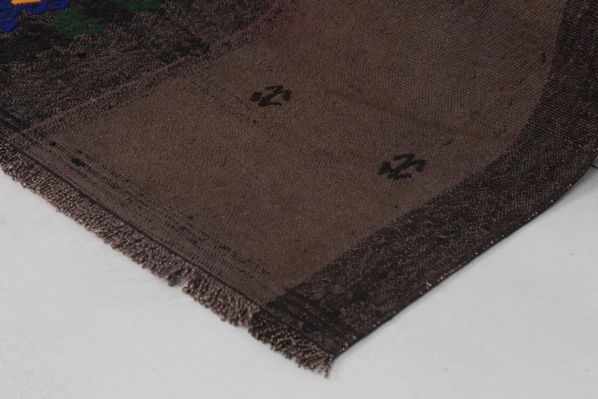 2x7 Vintage Turkish Hemp Runner Rug, Handmade Wool Hemp Kilim, Narrow Hallway Rug, Vintage Anatolian Textile