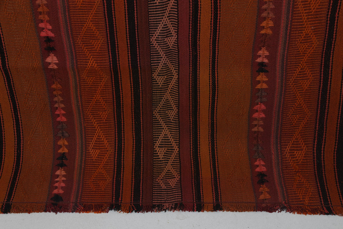 5x6 Vintage Turkish Kilim Rug, Striped Handwoven Wool Cotton Rug, Rustic Anatolian Flatweave Area Rug